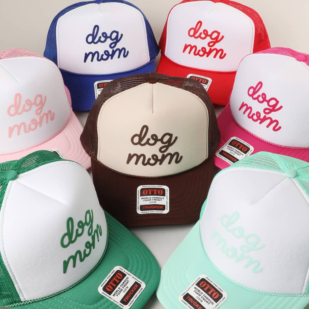 Dog Mom Letter Logo Printed Foam Mesh Back Cap