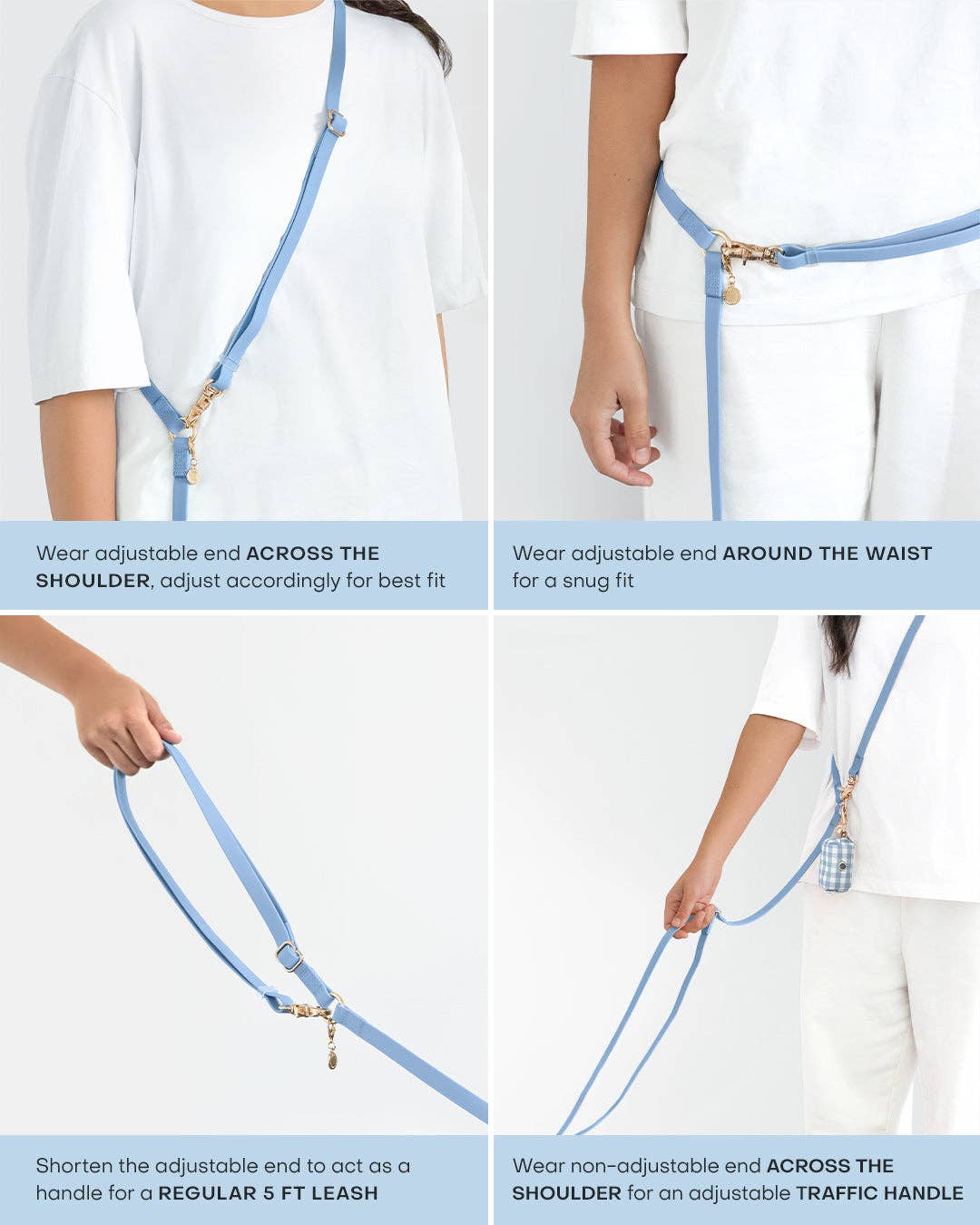Navy 4-in-1 Convertible Hands Free Cloud Dog Leash