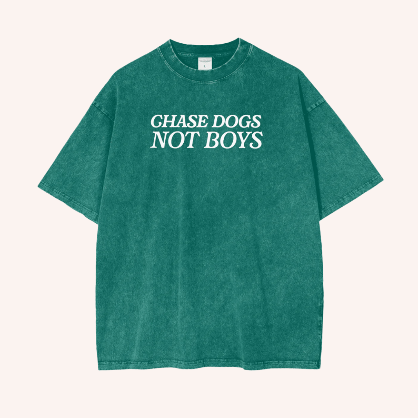 Chase Dogs Not Boys Tee - Oversized T-Shirt Green and Black