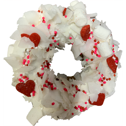 Gourmet Donut,  Valentine's Day Pooches & Smooches Donut Dog Treat