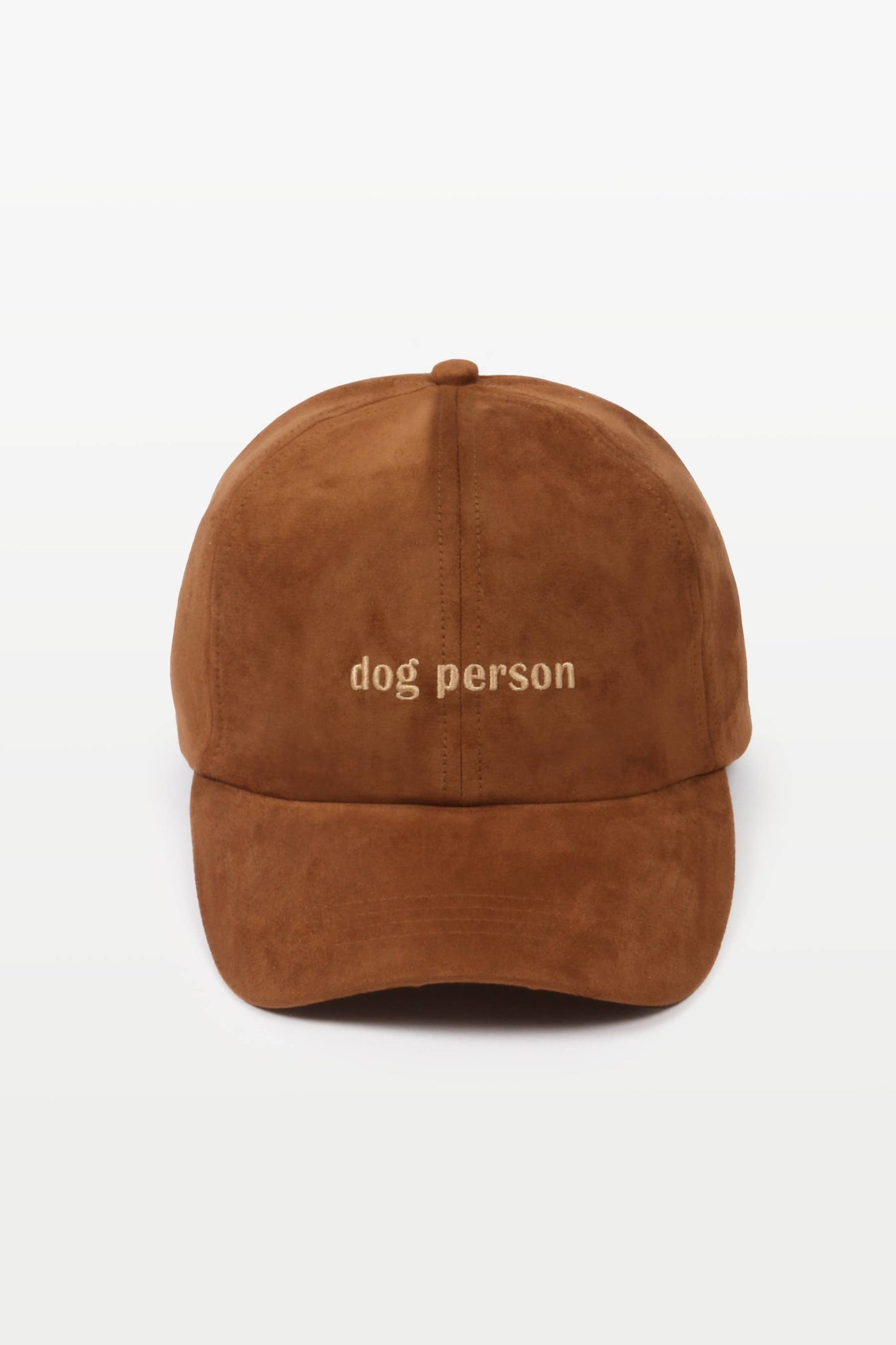 DOG PERSON Embroidery in Suede Fall Winter Baseball Cap