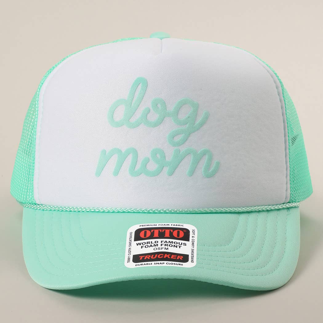Dog Mom Letter Logo Printed Foam Mesh Back Cap
