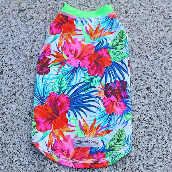 Calming Sleeveless Cooling Sun Tee UPF 50+ Hibiscus