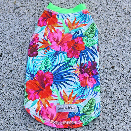 Calming Sleeveless Cooling Sun Tee UPF 50+ Hibiscus