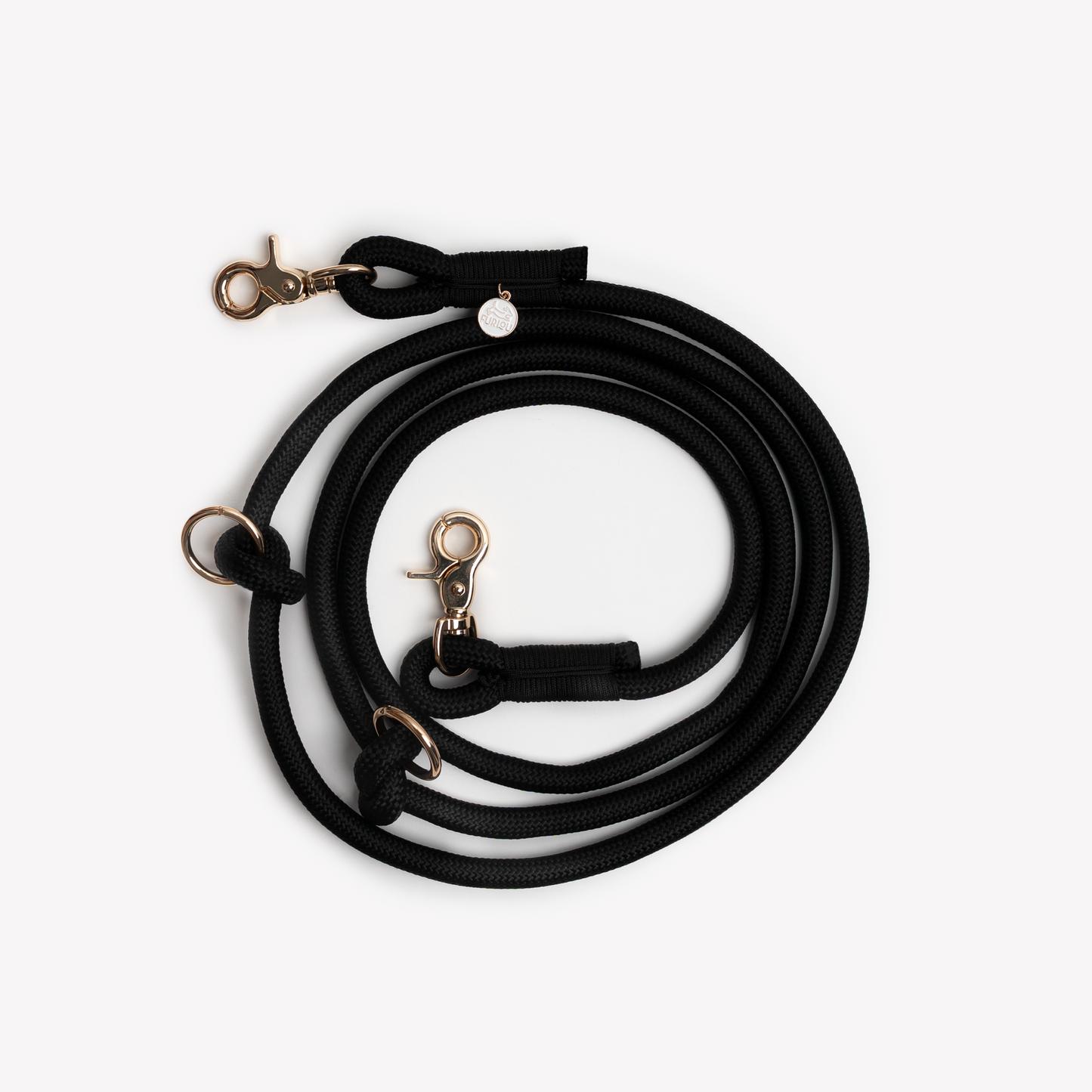 'Black' - Hands Free Dog Braided Rope Leash