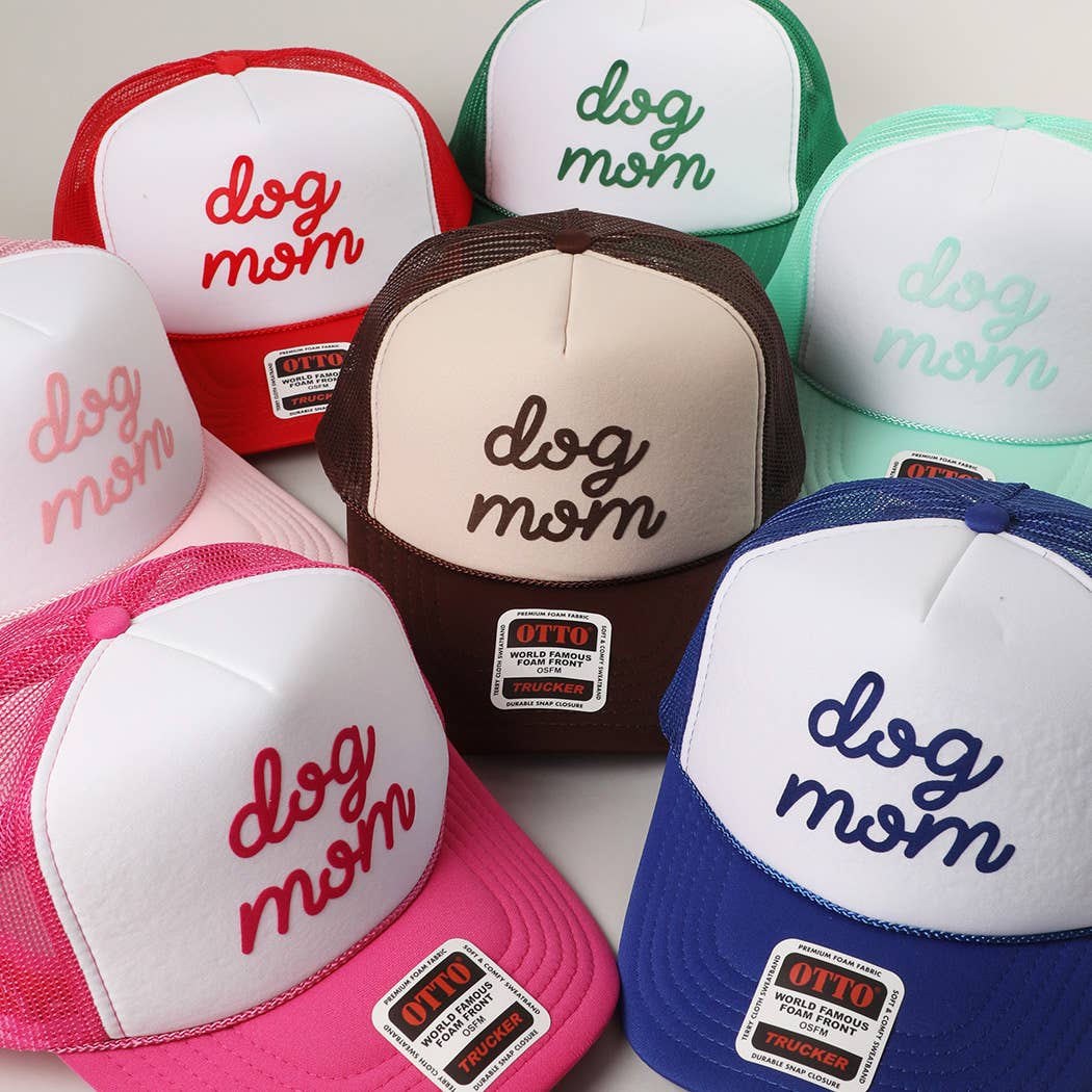 Dog Mom Letter Logo Printed Foam Mesh Back Cap
